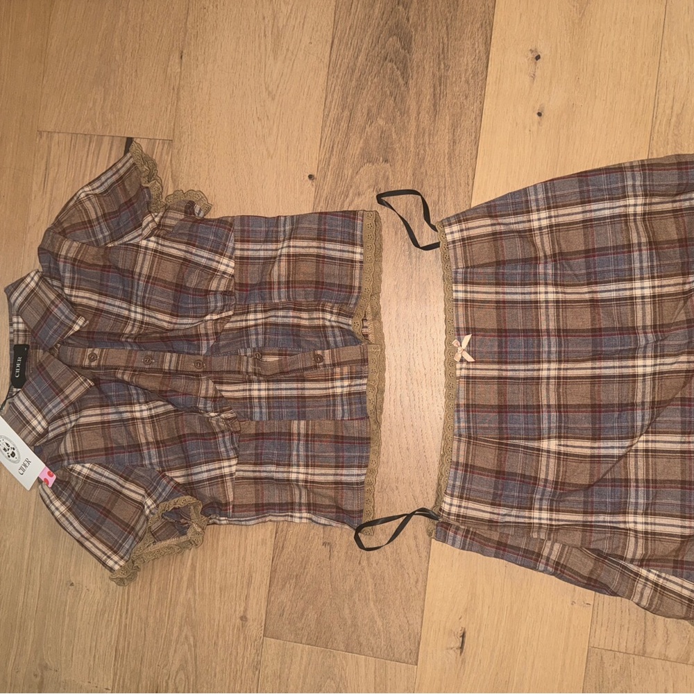 2 piece plaid set